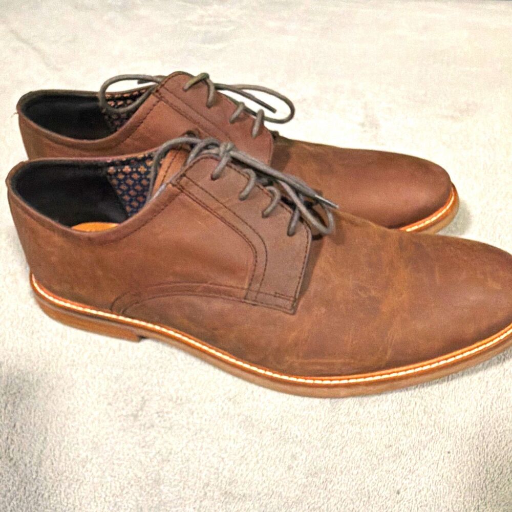 Ben Sherman Men's Brown Leather Lace-Up Oxford Round Toe Shoes Size 14 EU 47